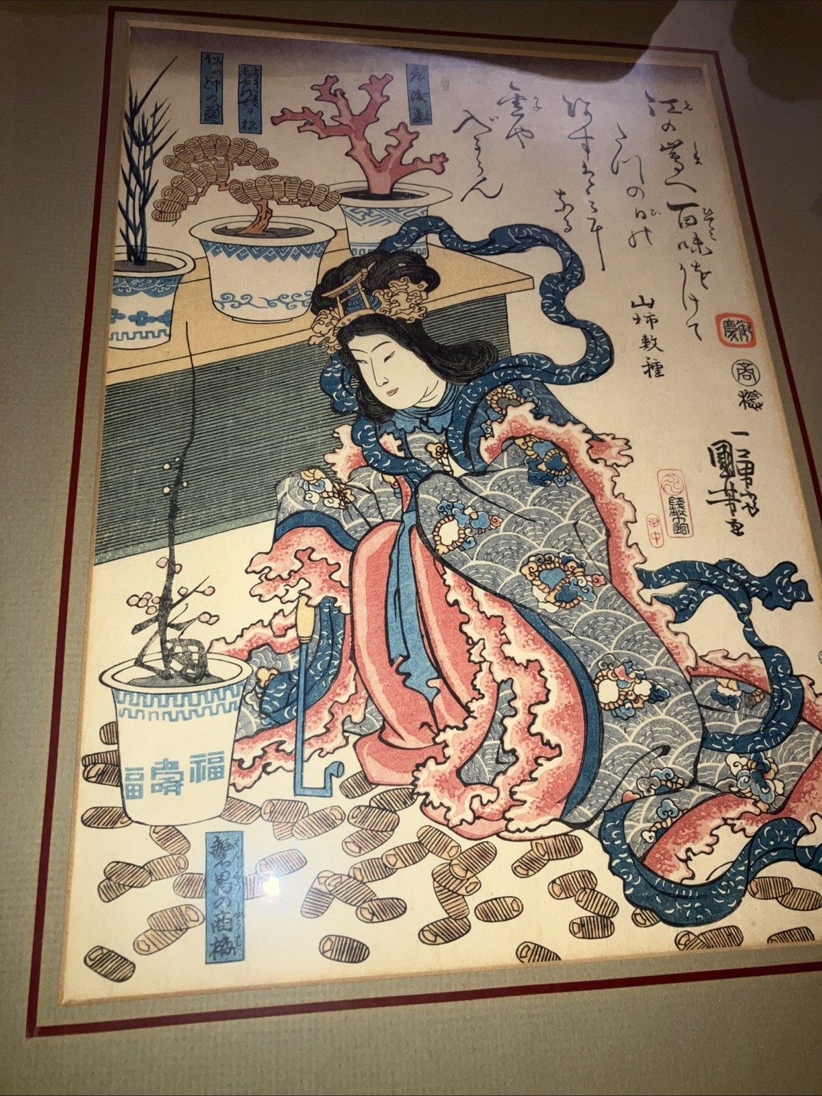Antique Utagawa Kuniyoshi Ukiyoe Woodblock Print