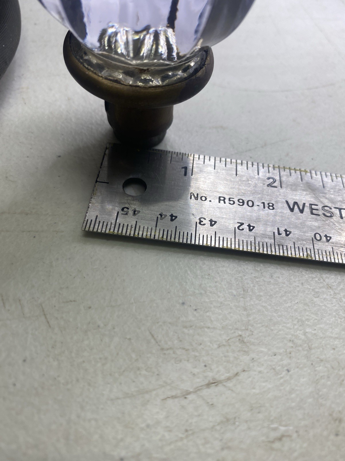 Antique Brass and Clear Glass Door Knobs, Lot of 2