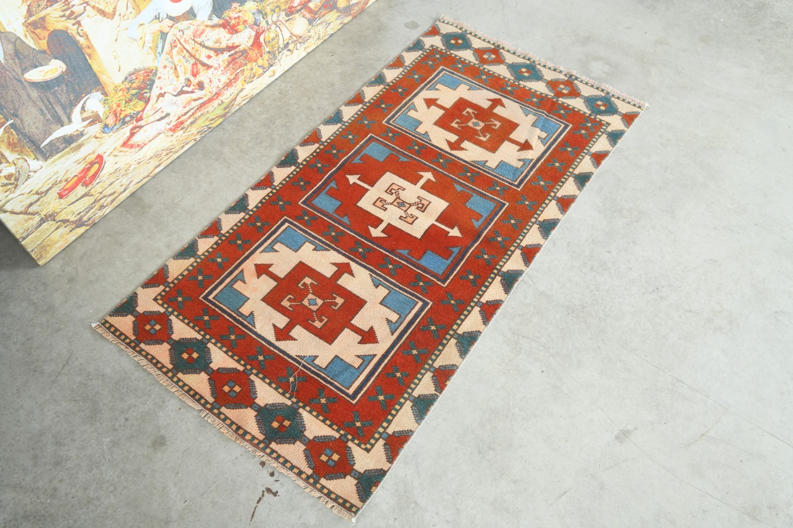 door mat handmade carpet vintage small turkish rug 2×4 muted oushak mini rug,924