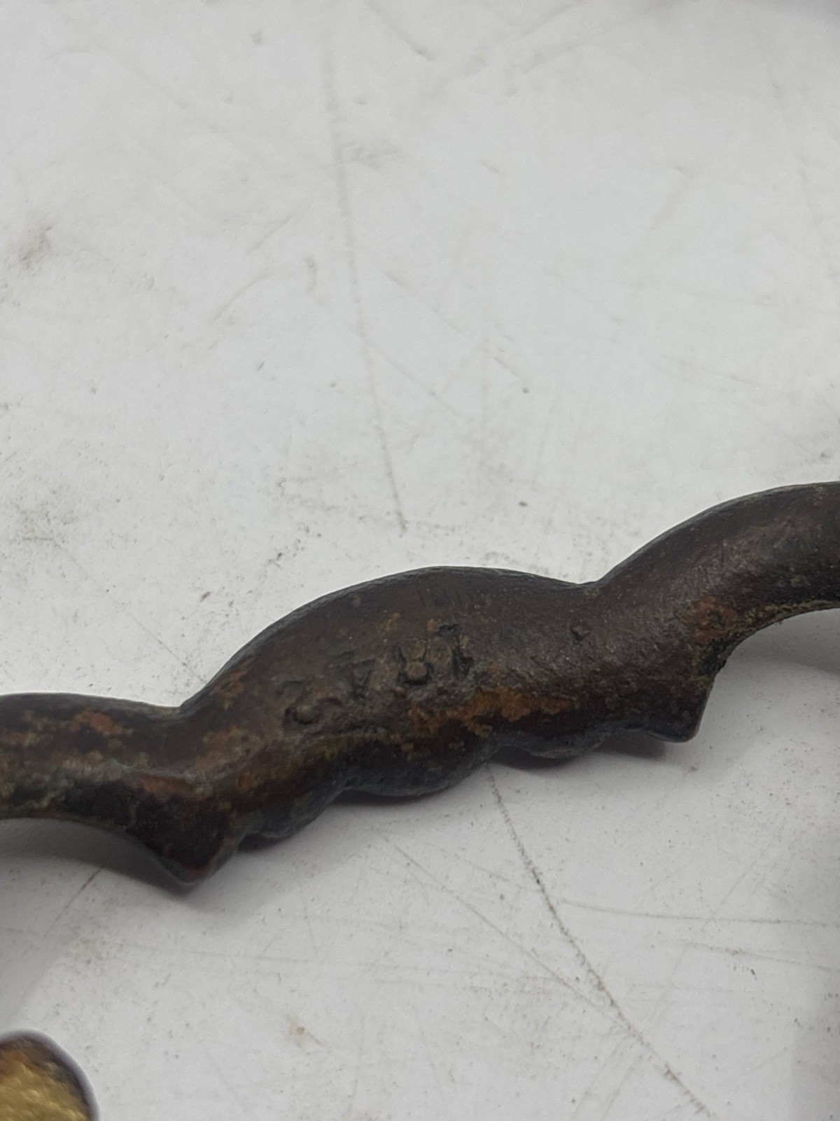 Antique Brass Drawer Pulls Set 6 French Provincial Leaf Handles 1842