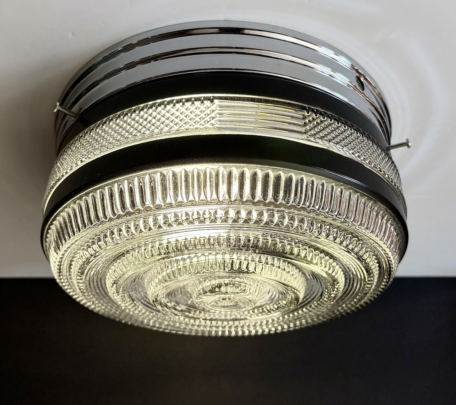 Antique 1930s 40s Art Deco Machine Age Theater Black Directional Ceiling Lights