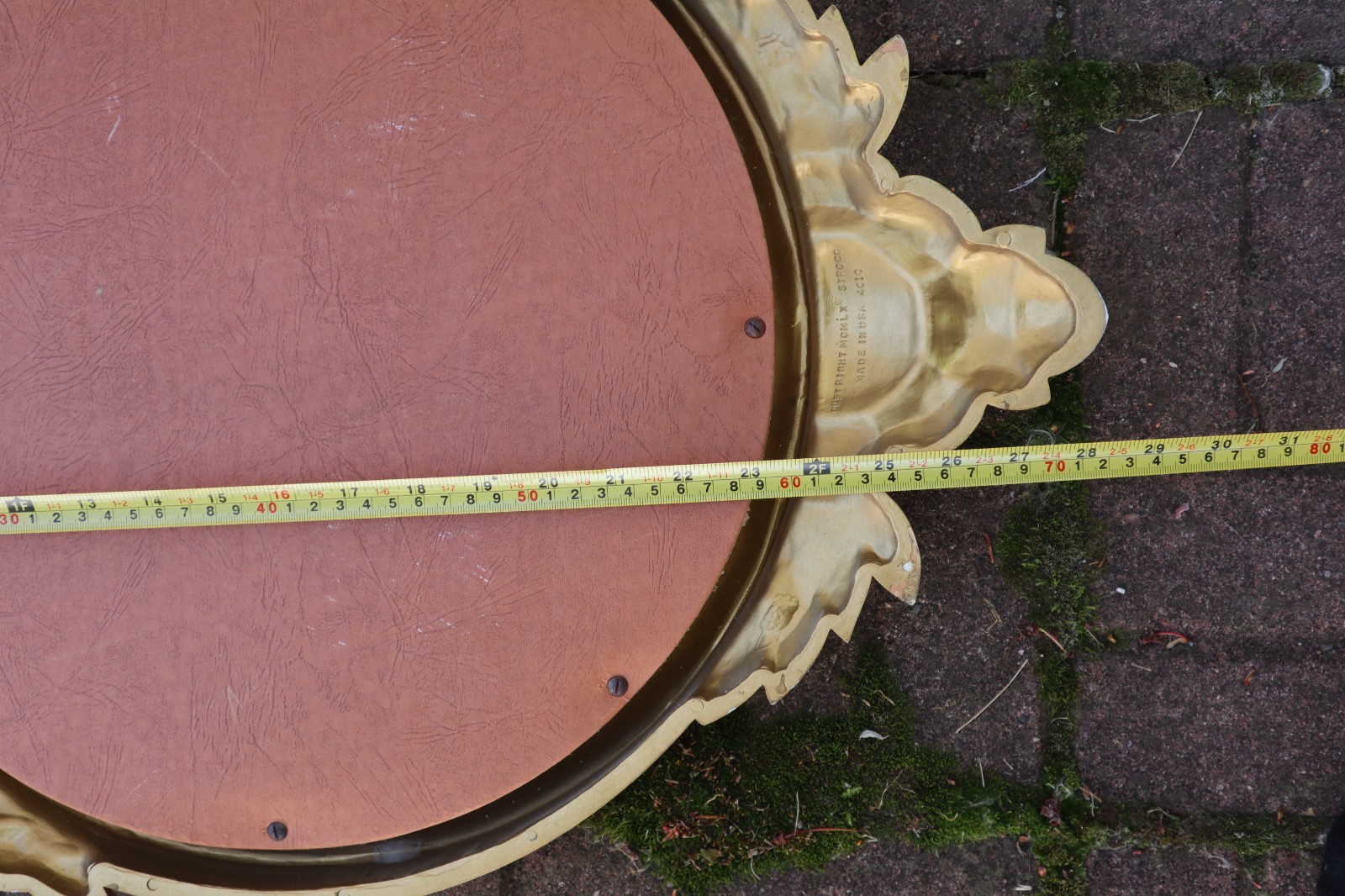 Vtg 1960 SYROCO Wall CONVEX Mirror AMERICAN EAGLE 4010 Gold Large 29×18″