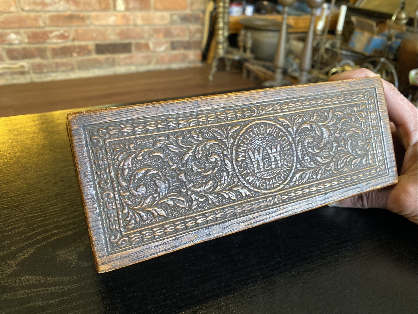 Antique Wheeler & Wilson Sewing Machines Ornate Wooden Accessories Storage Box