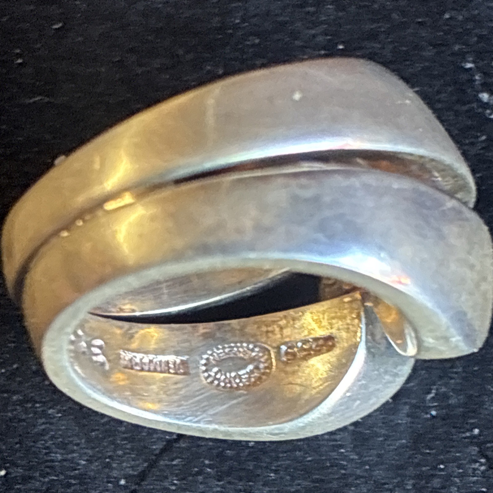 Georg Jensen Sterling Silver Ring With Gold Accent No 311 Sz 5.5