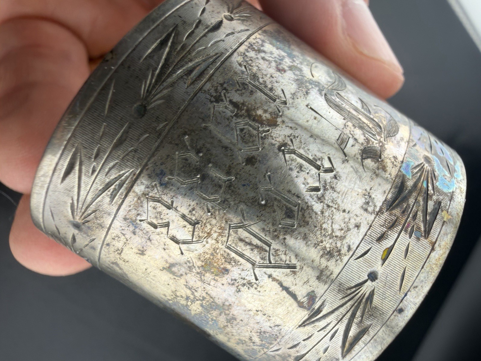 Antique 850 Silver Napkin Ring Engraved Fred 1933 To Howard 1875 33.66g Tested