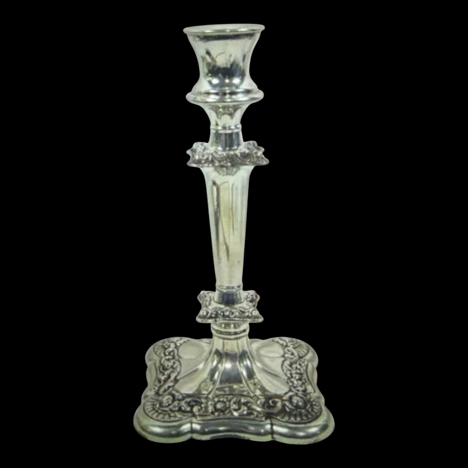 E.G. Webster & Son Silver Plate Candle Stick Antique 5 1/2” Quadruple Plate 501