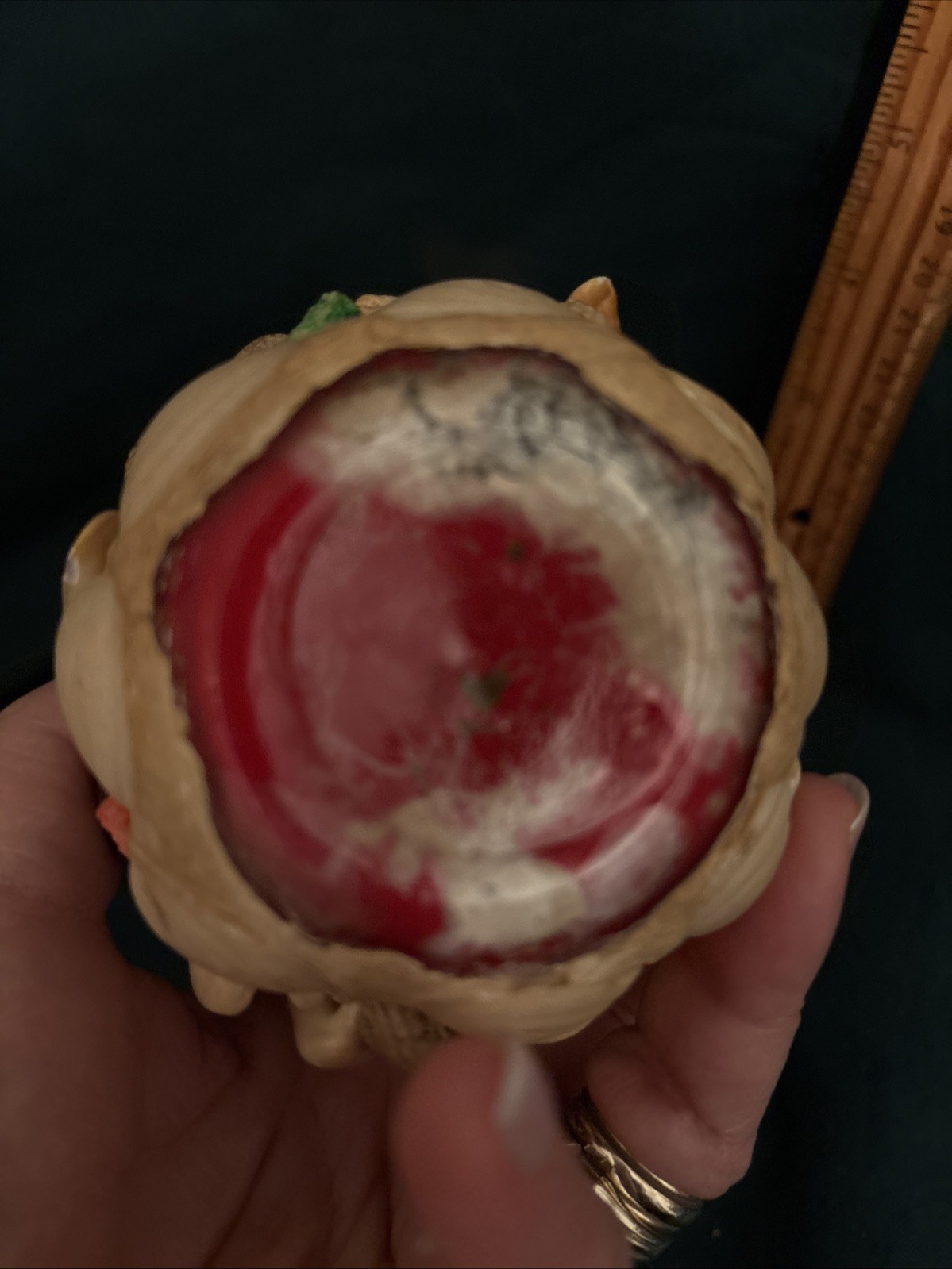 VTG Antique Seashell Shell Folk Art Sailors Valentine Vase 4”