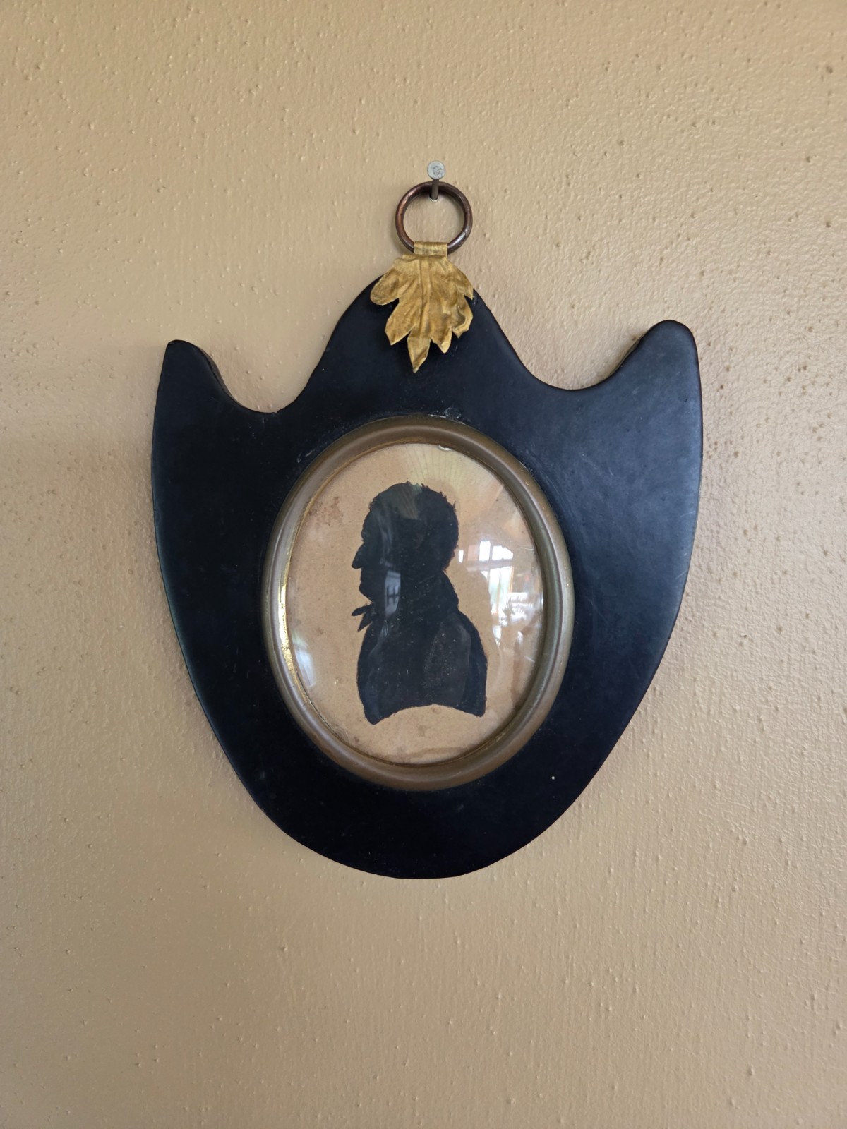 Antique Silhouette Portrait 1800s Wood Frame
