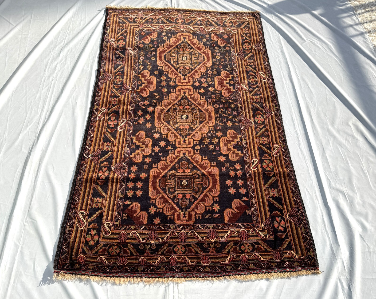 4×6 Ft Hand Knotted Tribal Oriental Baluchi Rug Afghan Antique Wool Area Carpet