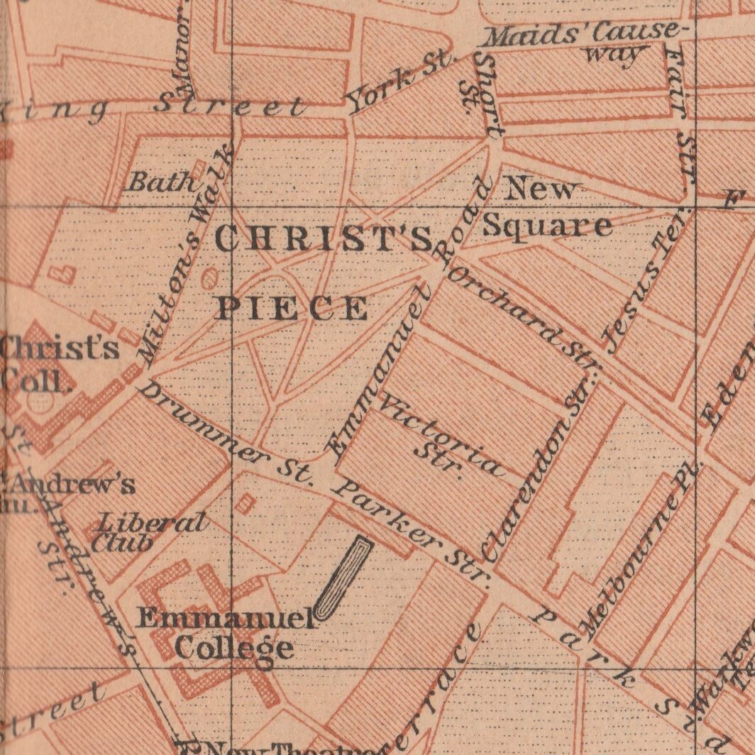 CAMBRIDGE 1901 England Great Britain ORIGINAL Map Plan Trinity College