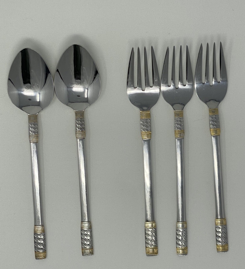Wallace Golden Corsica 18/10 Stainless Steel Flatware lot spoons & forks