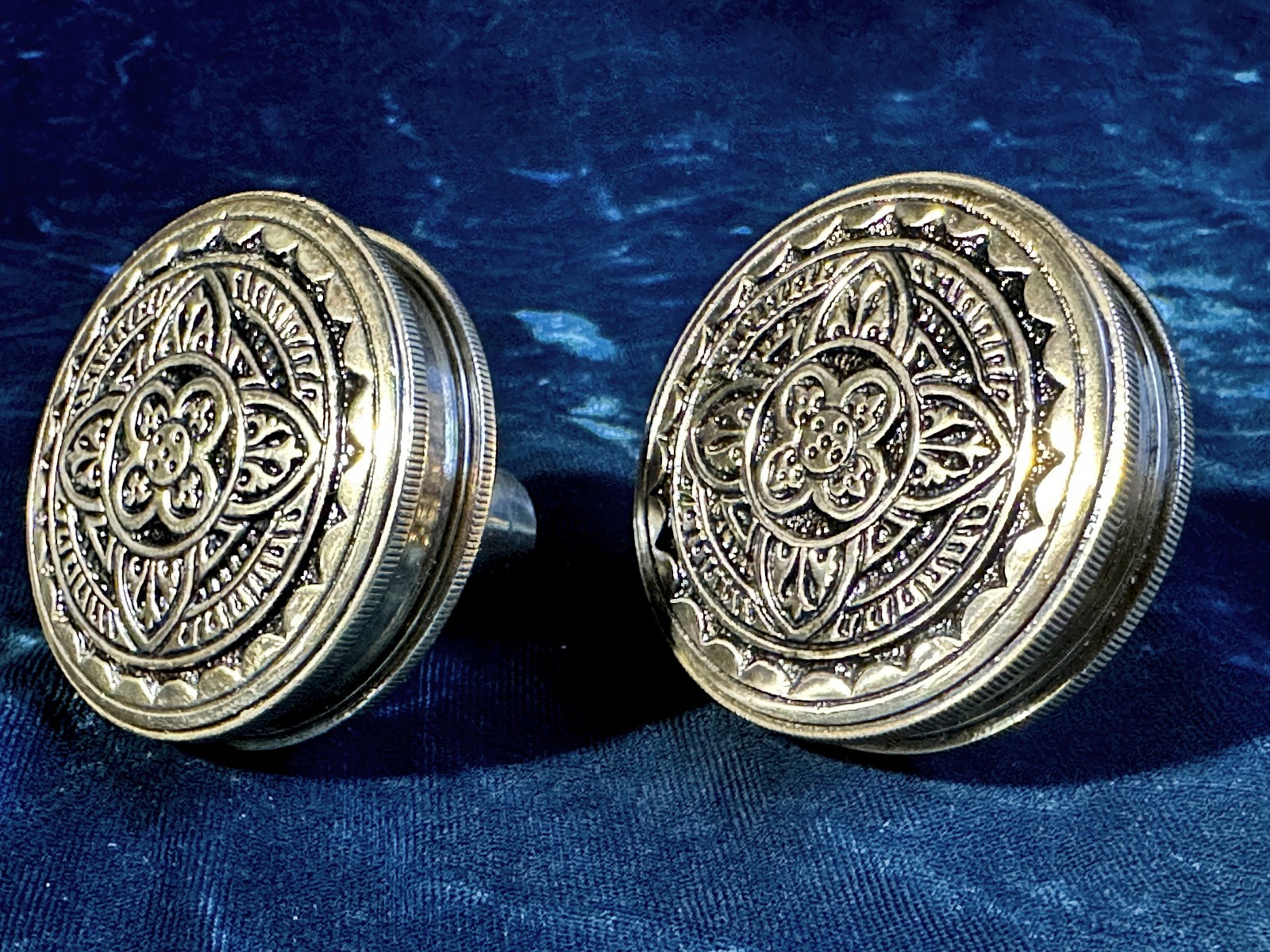 Pair of Antique P.&F. Corbin “Gothic” Bronze / Brass Doorknob H-24700 RESTORED!