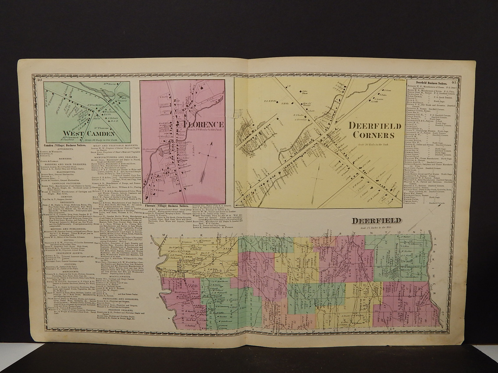 New York, Oneida County Map, 1874 Town of Deerfield, Double Page Z2#47