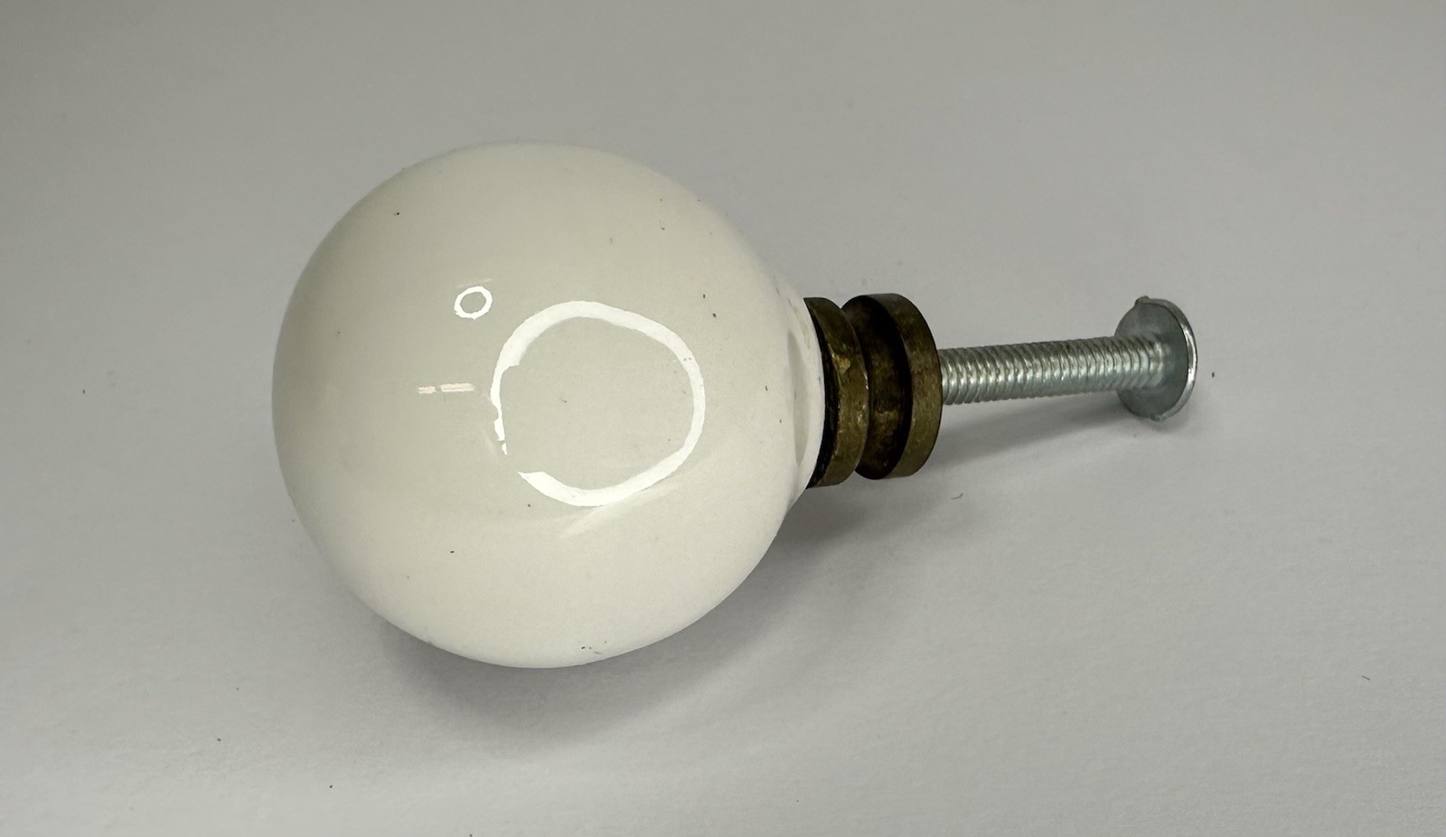 Knob Pull Porcelain White (Kipp Stewart Drexel Declaration Style) 1.25” Diameter