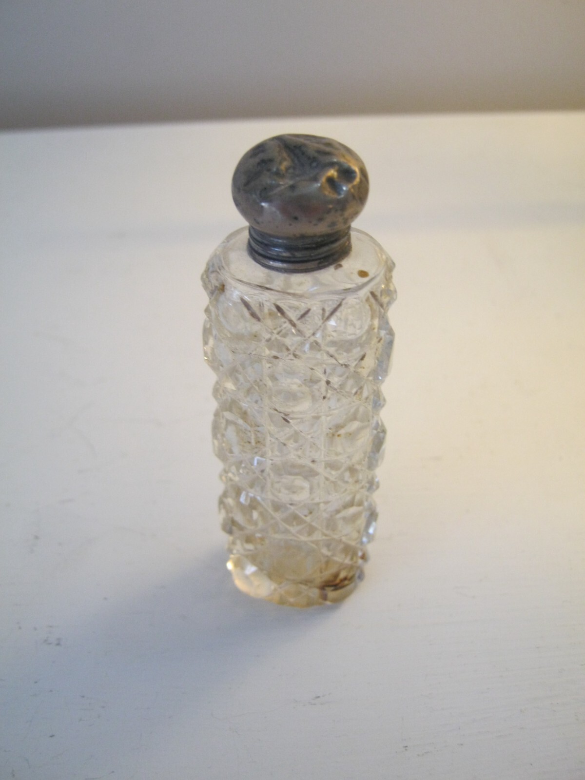 Antique Edwardian Silver Topped Perfume Flask Scent Bottle