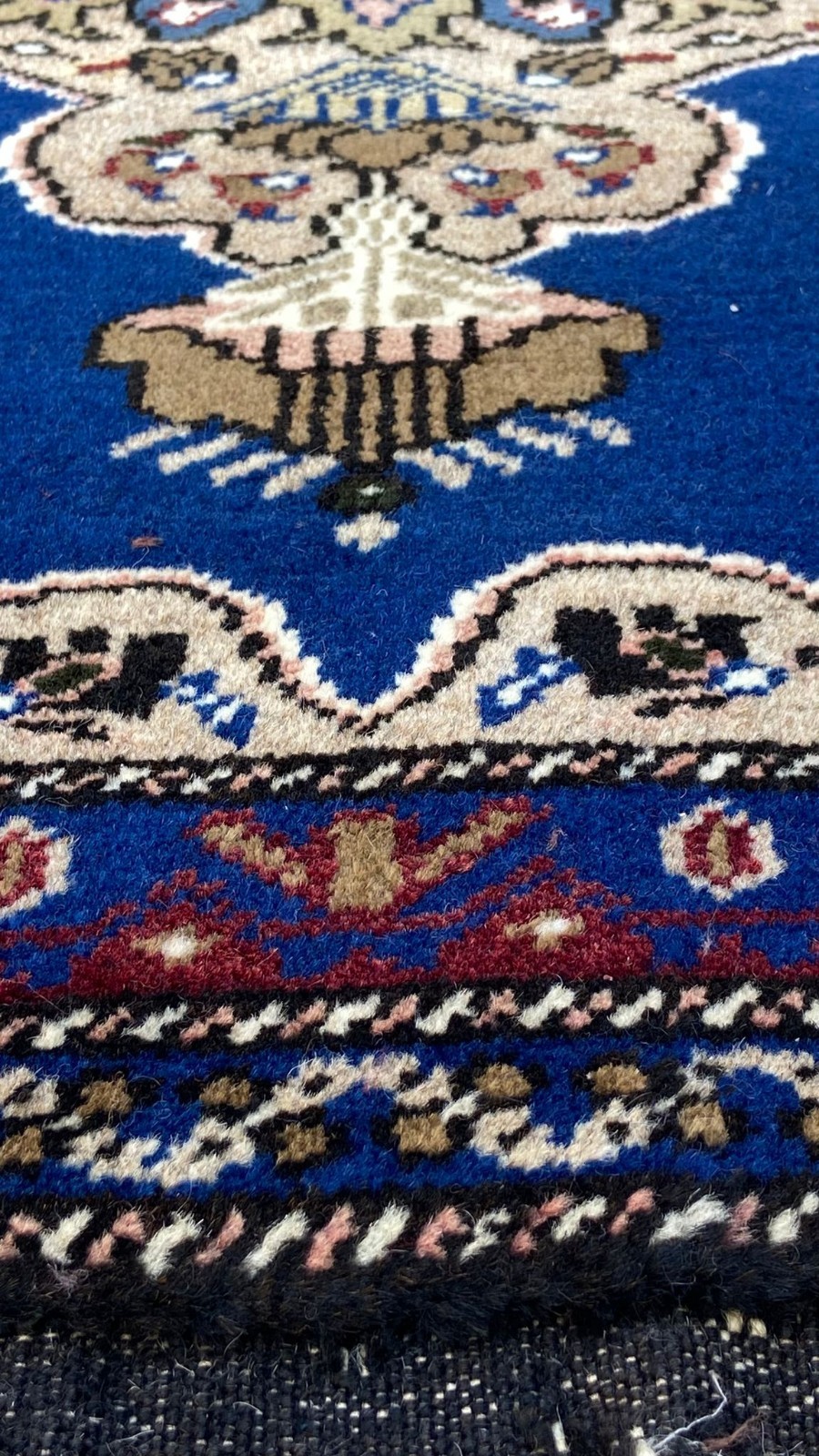 Blue Handmade Wool Rug, 1.9×3.2 ft Small Carpet, Entryway Decor, Home Gift Rug
