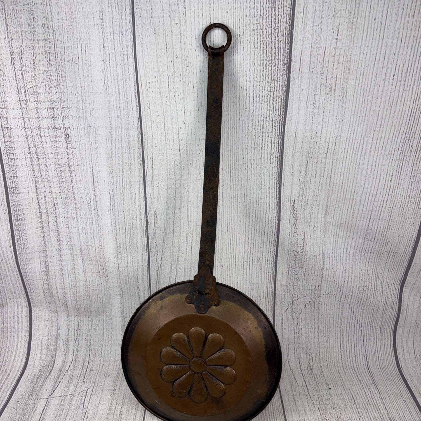Antique Long Handle Copper Pan with Iron Handle – Late 1800’s Great Patina