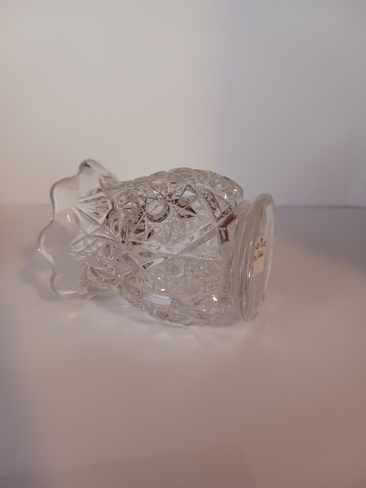 2 Eapg Clear BRAZILIAN Toothpick Holders. Fostoria Glass 1898. DIFFERENT RIMS!