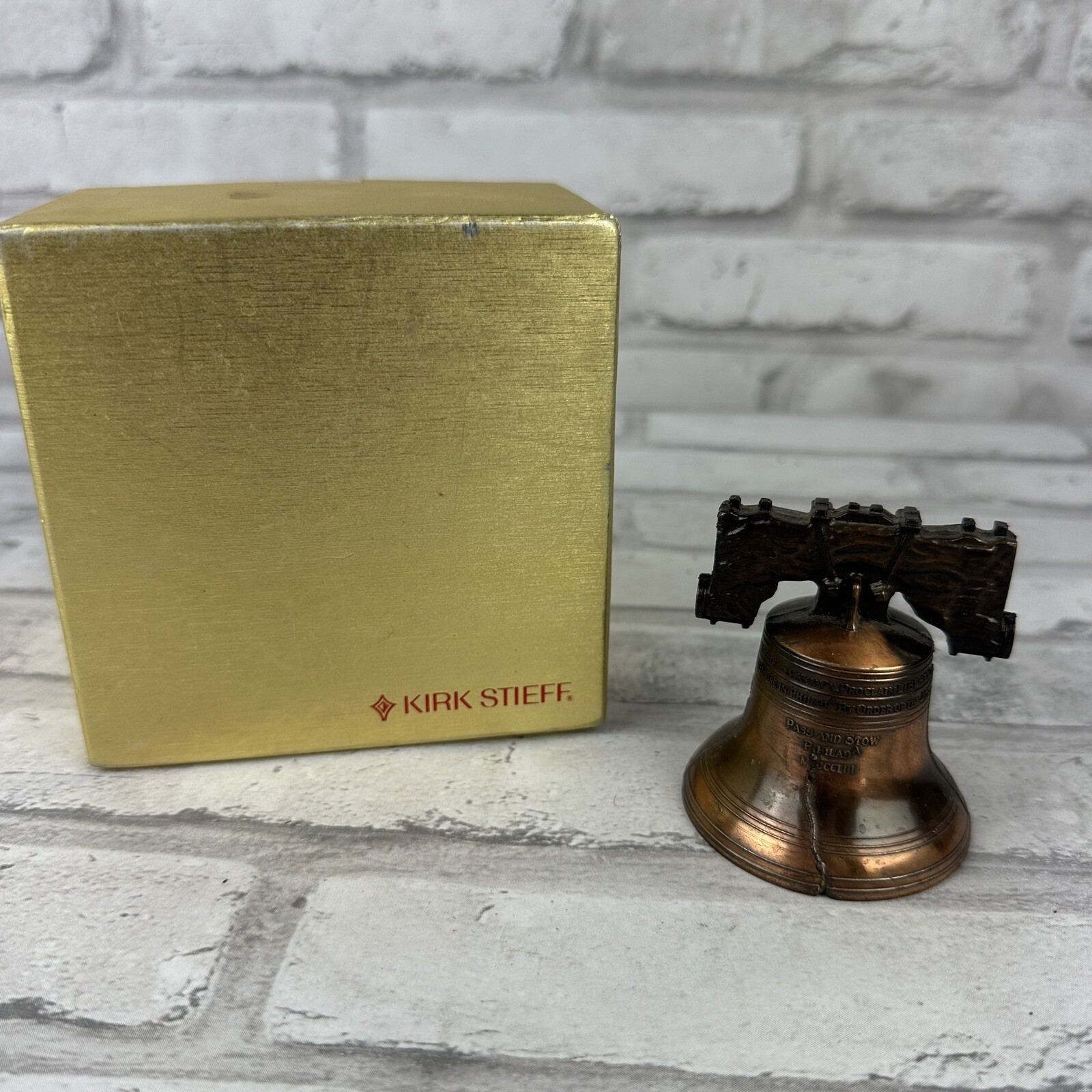 Kirk Stieff Liberty Bell Bronze Color Used In Original Box 2.5 Inches Tall