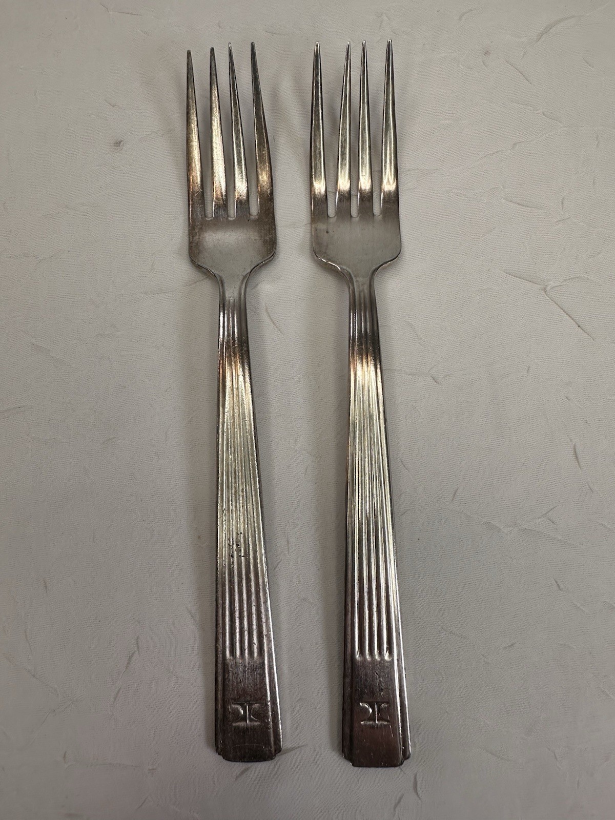 VTG Silverware International Silver Company Hilton Hotel Logo Forks MCM Travel 2