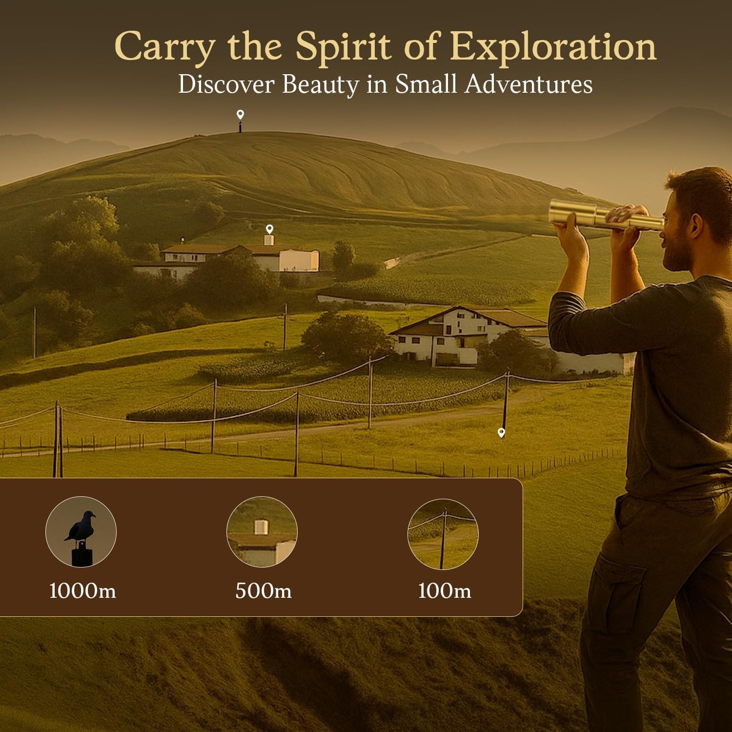 Compact 6 Inch Brass Telescope with Elegant Wooden Case – Perfect for Collectors