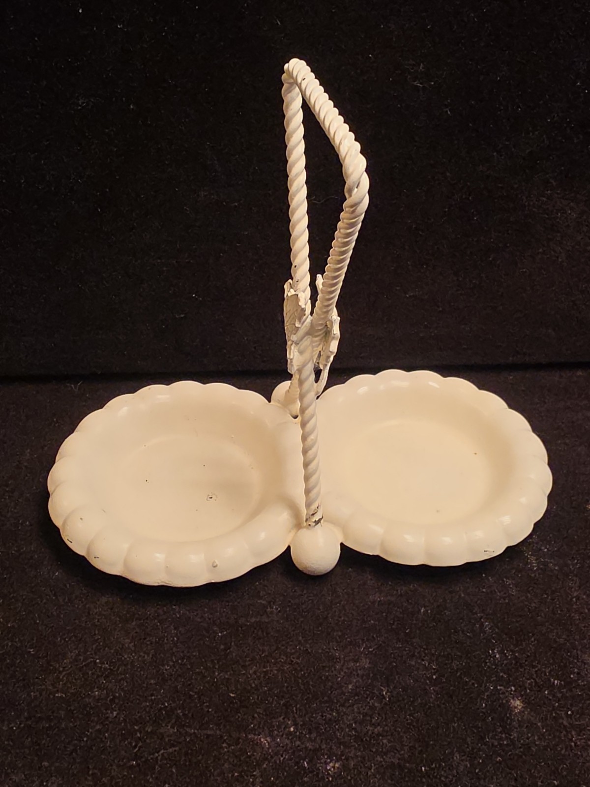 Antique Rockford Silver Plate Co. Quadruple Plate Double Dish Server with Rope