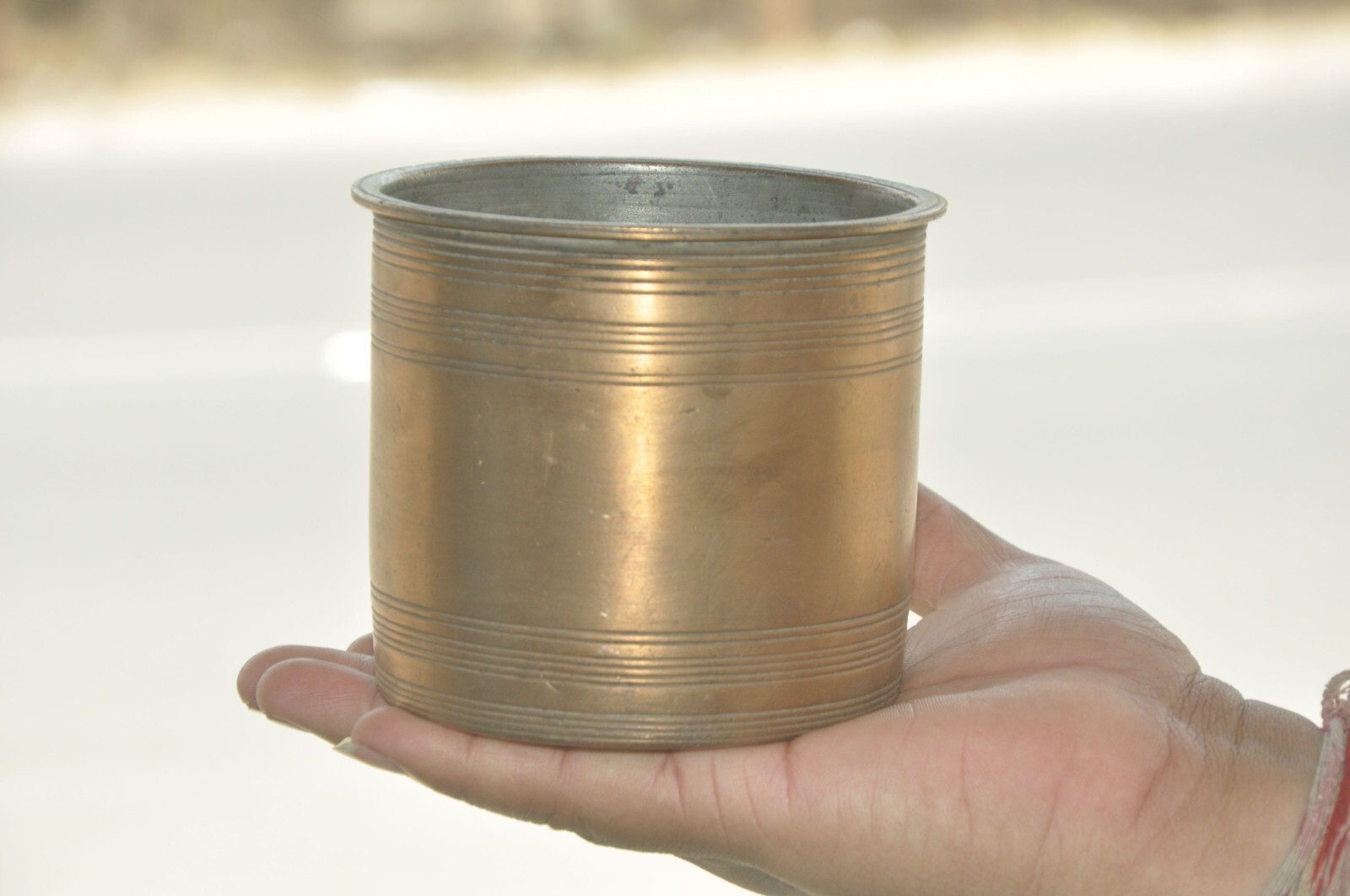 Vintage Brass Handcrafted Heavy Solid Handcrafted Holy Water Pot,Rich Patina