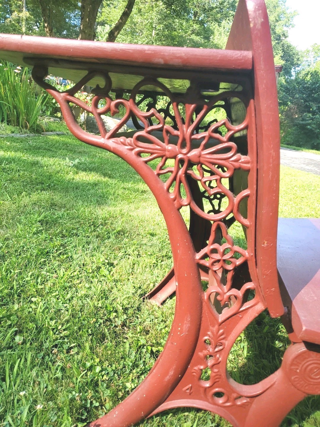 Antique American Childrens School Desk Cast Iron Scrollwork Base