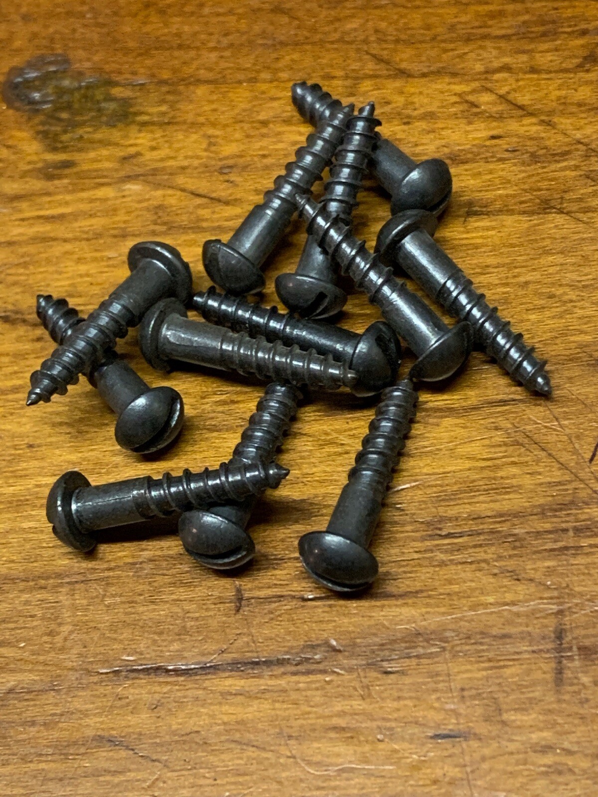 Wood Screw #10×7/8”Slotted Round Head Antiqued