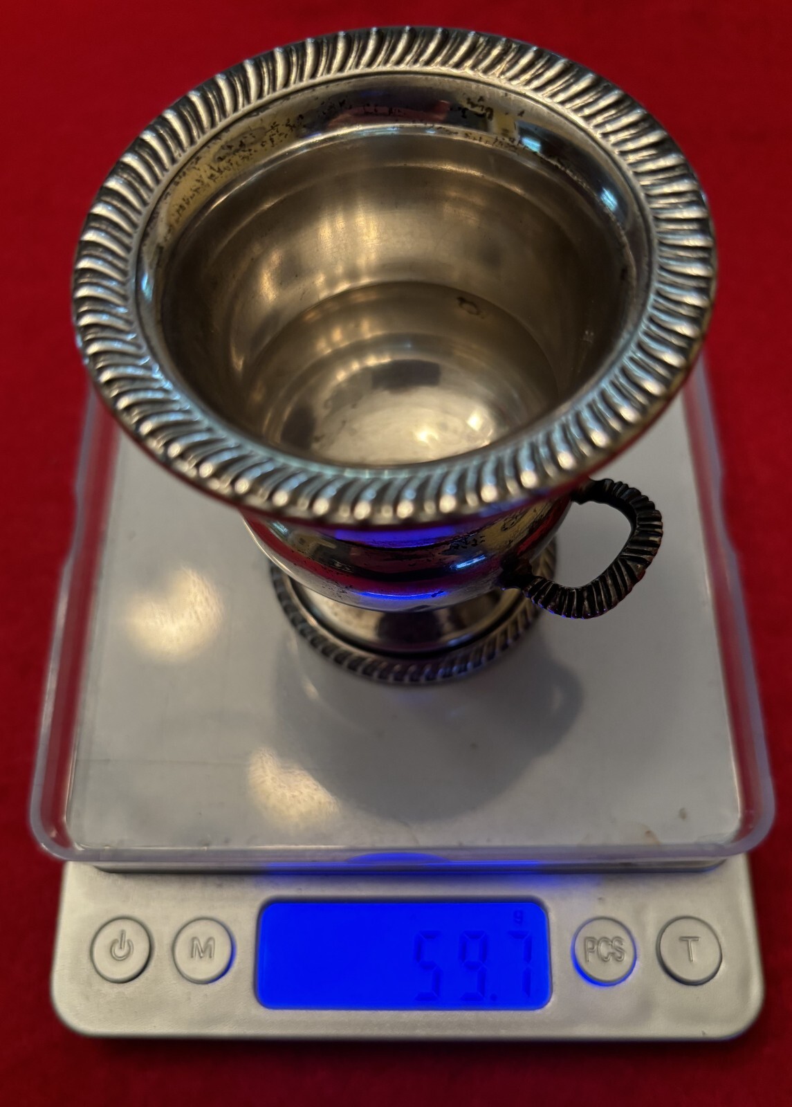 Sterling Silver Vintage Toothpick/Match Holder Urn With Handles by Fisher