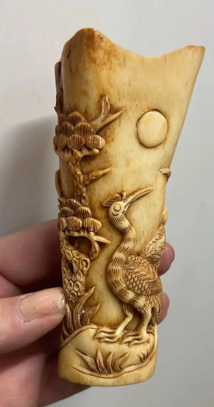 Antique Vase made in Japan Hand Carved