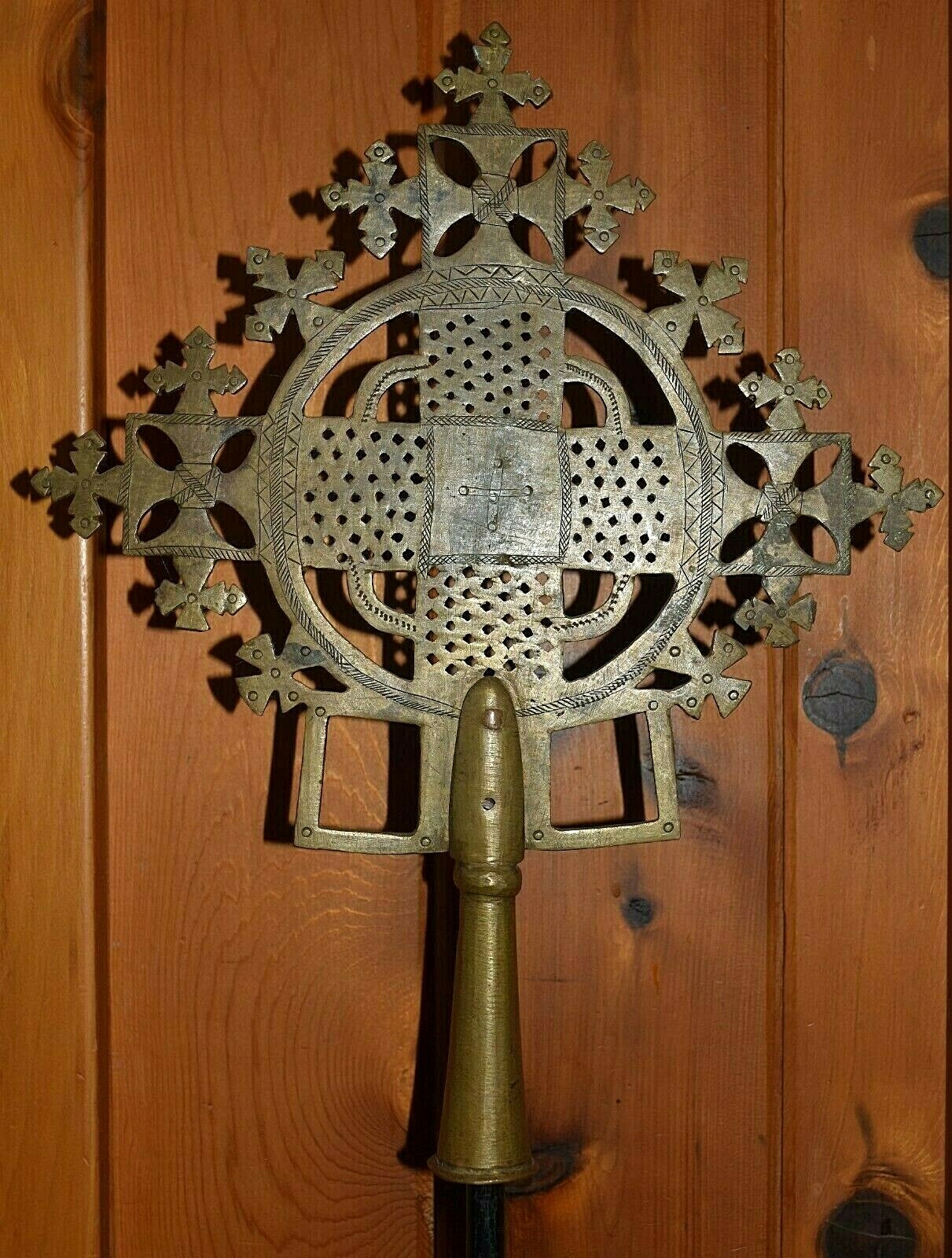 Antique Ethiopian Christian Church 14th-15th Century Bronze Processional Cross