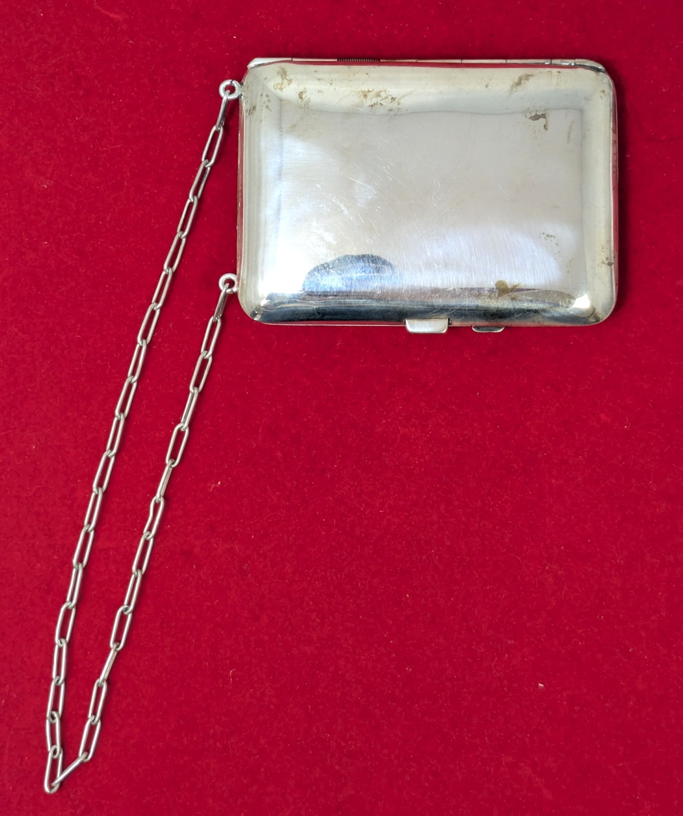Sterling Silver Compact Cigarette Case/ Purse, 3-1/4”long X 2-1/4”Wide