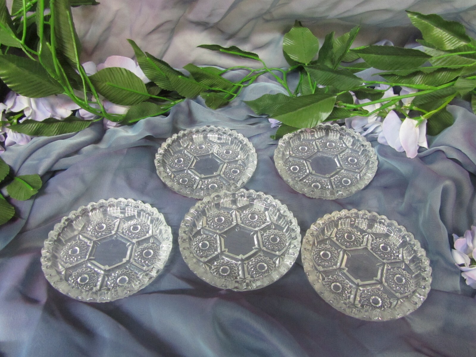 Vintage Italian Crystal Coasters or Ashtrays (5) GA-A-1