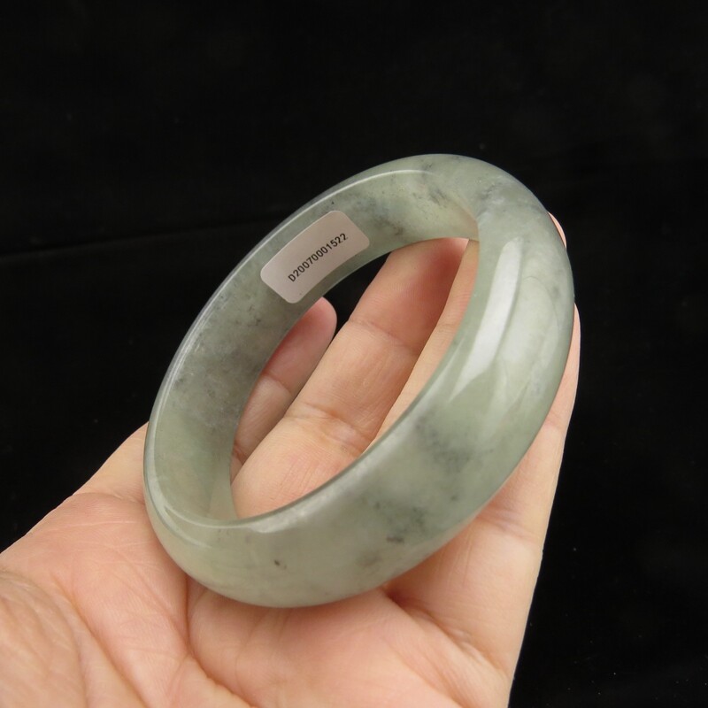 57mm Certified Grade “A” Natural Green Jadeite Jade Gems Bangle Bracelet V007