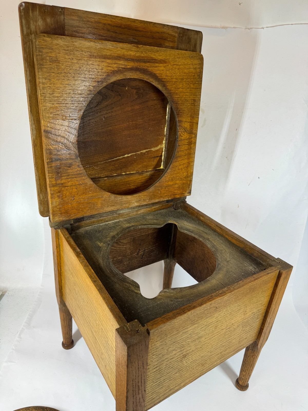 Antique Primitive Rustic Cabin Handmade Wood Night Commode Toilet NO BOWL