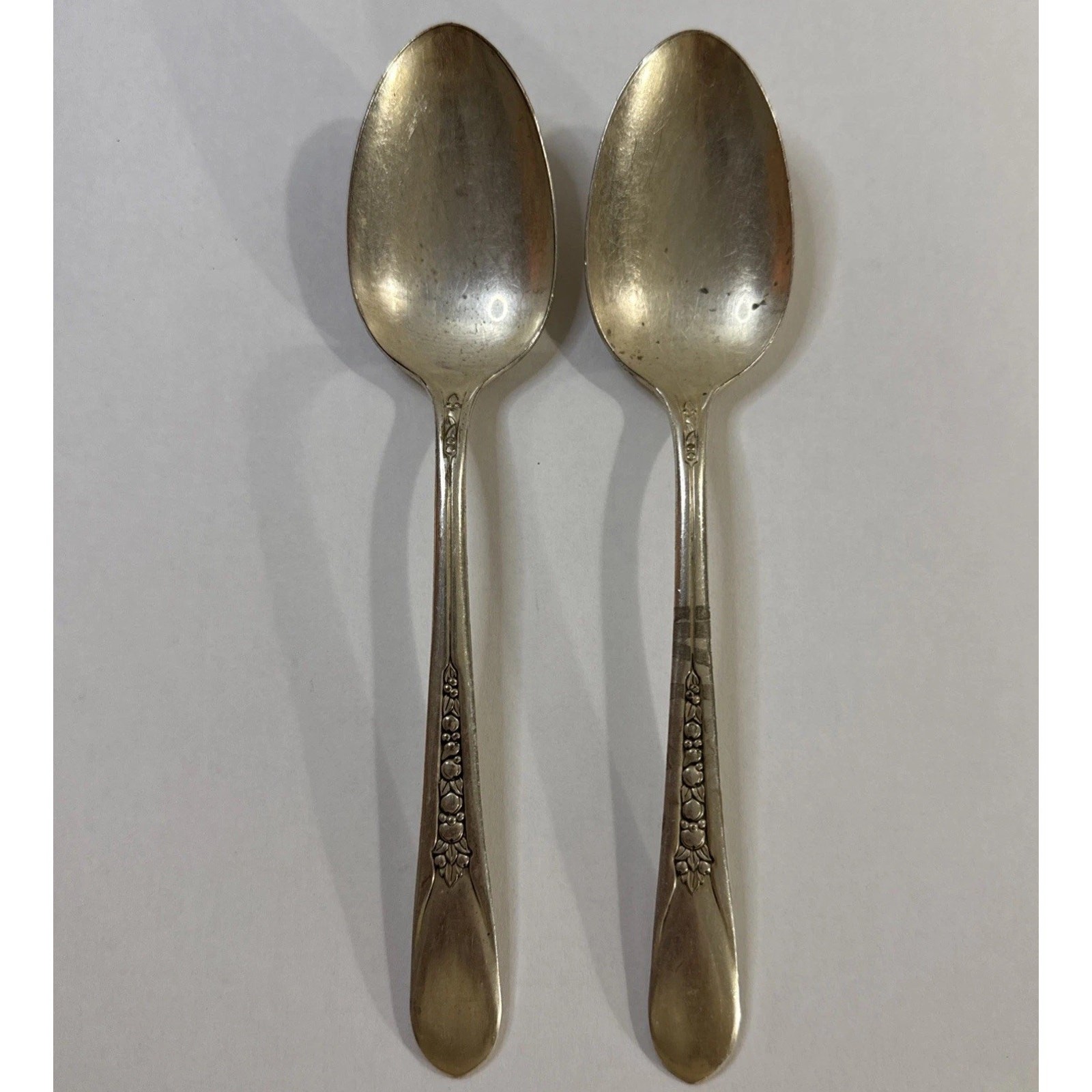 2 Wm Rogers 1941 Silverplate Priscilla Lady Ann Teaspoons Flatware Silverware