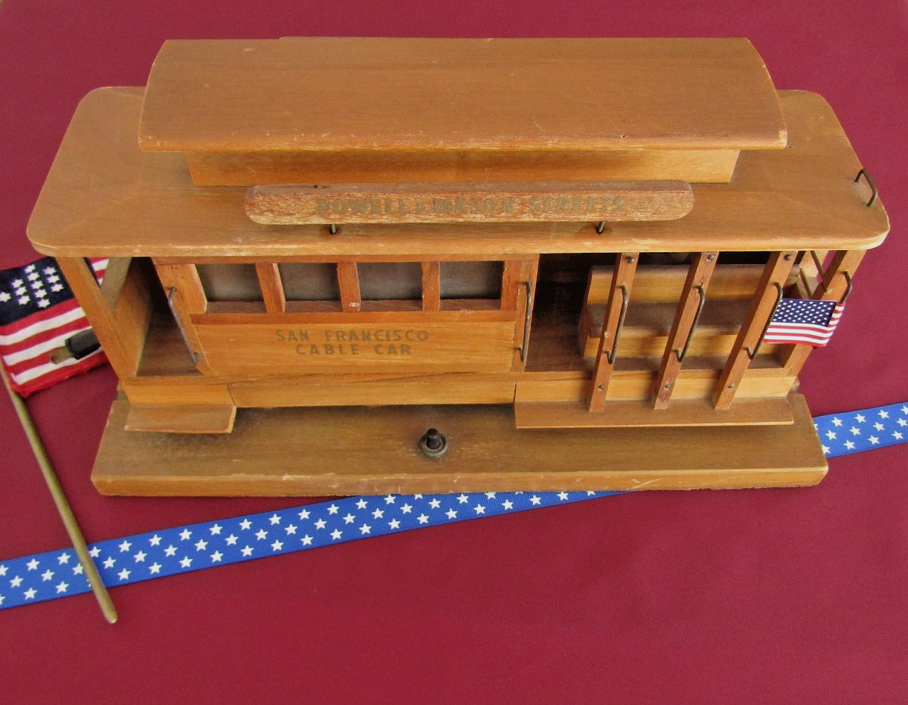 San Francisco Vintage Wood Cable Car Mantel Light