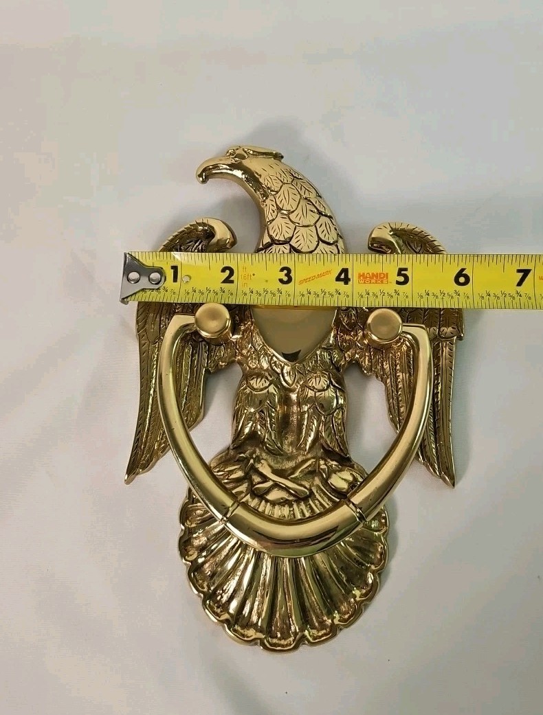 VTG Harvin American Eagle Design Heavy Cast Brass Door Knocker Size 8.5 X 5.5