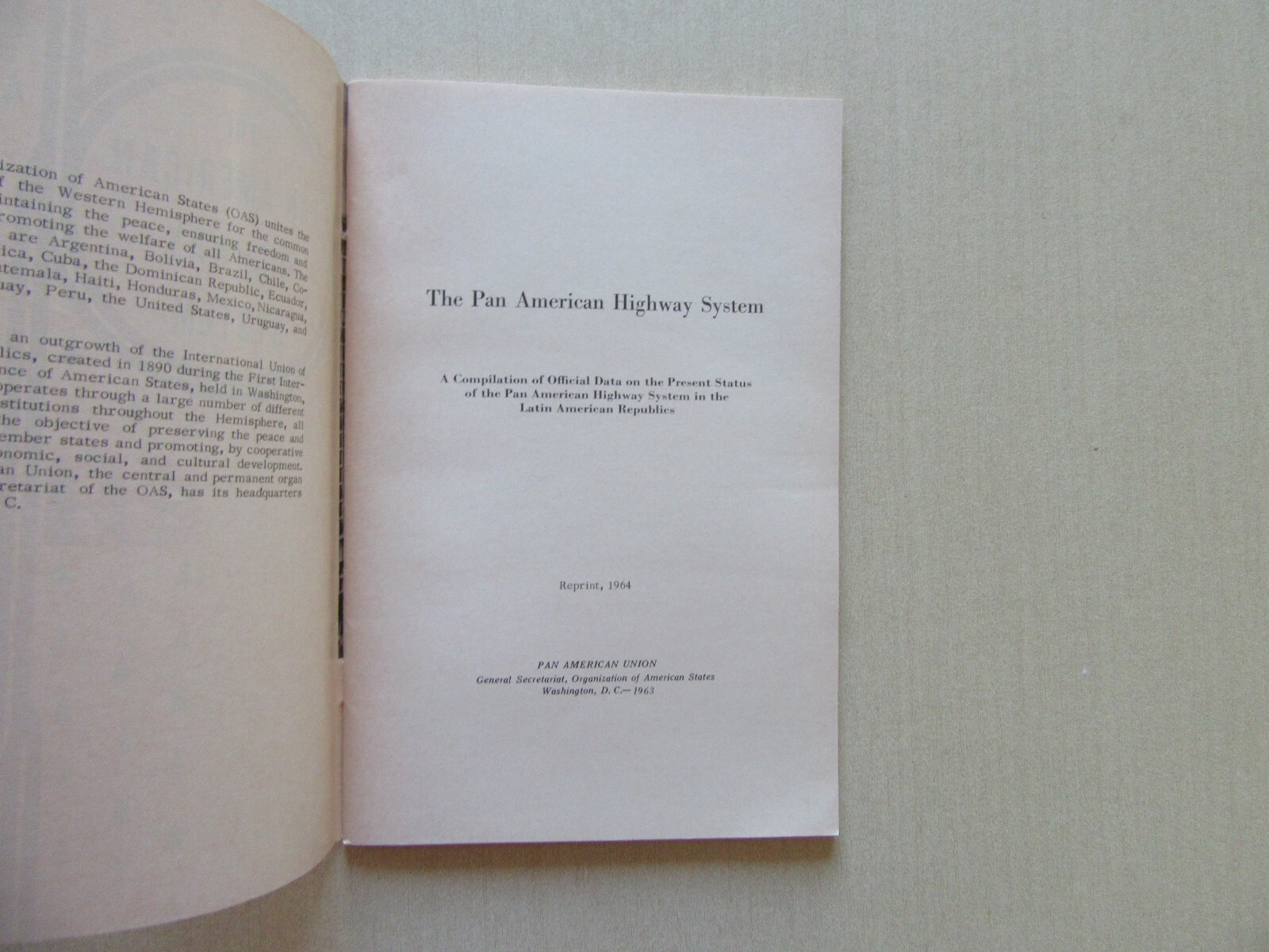The Pan American Highway System in Latin America – Pan American Union, 1964 Fine