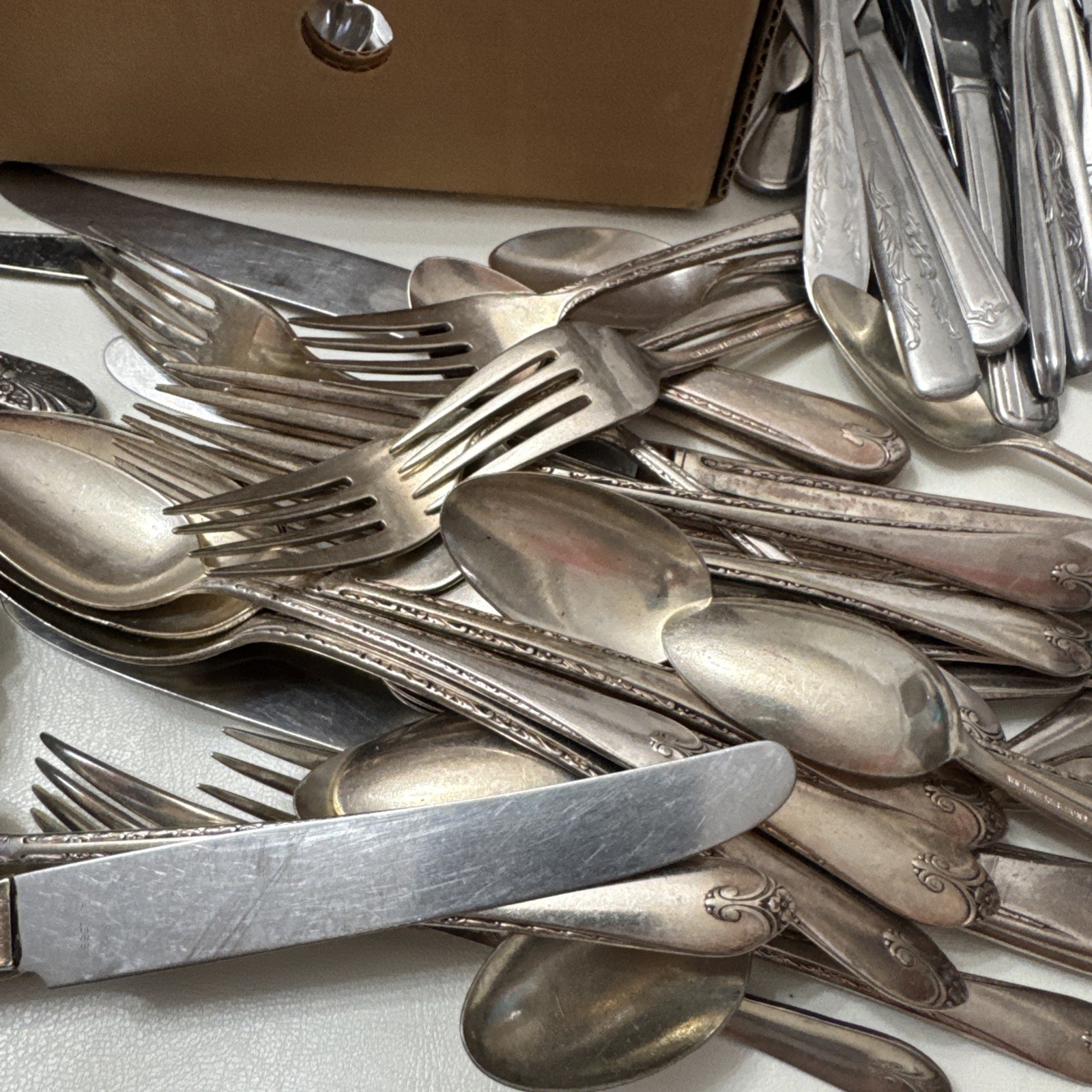 Lot of 15 Lbs Vintage Assorted Flatware Silverware