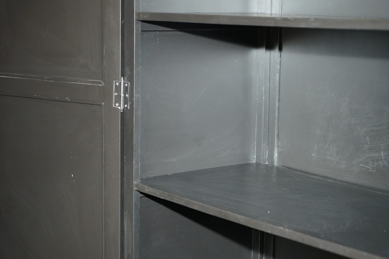 JULIAN CHICHESTER EBONISED WITH MIRRORED DOORS HOUSEKEEPERS STORAGE CUPBOARD