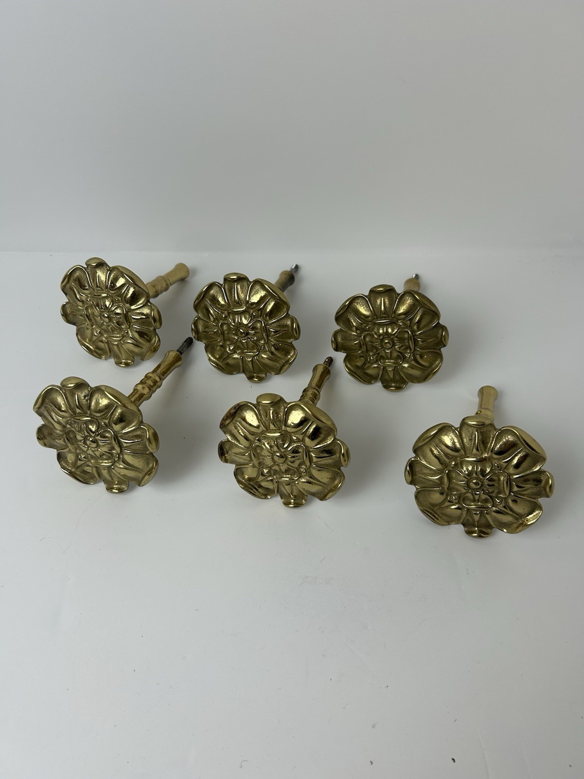 6 Vintage Solid brass curtain tieback
