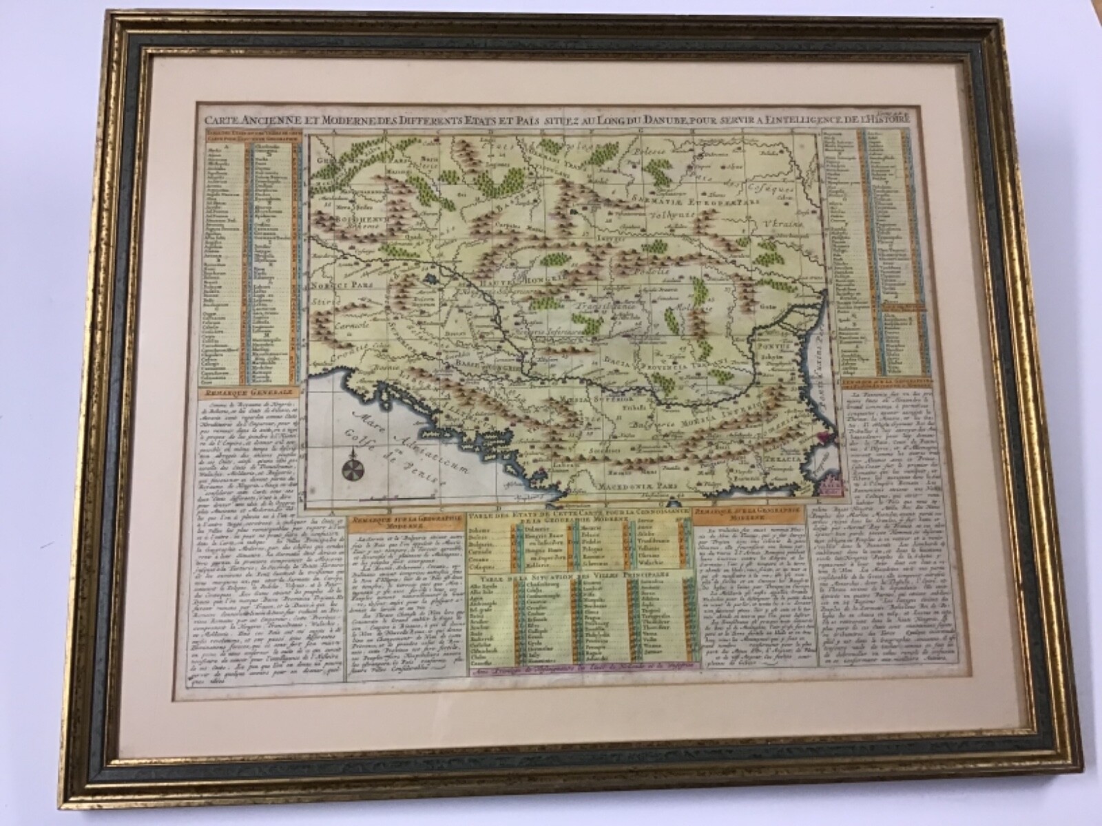 1715 Circa Handcolored Map Balkan’s From Atlas Historique