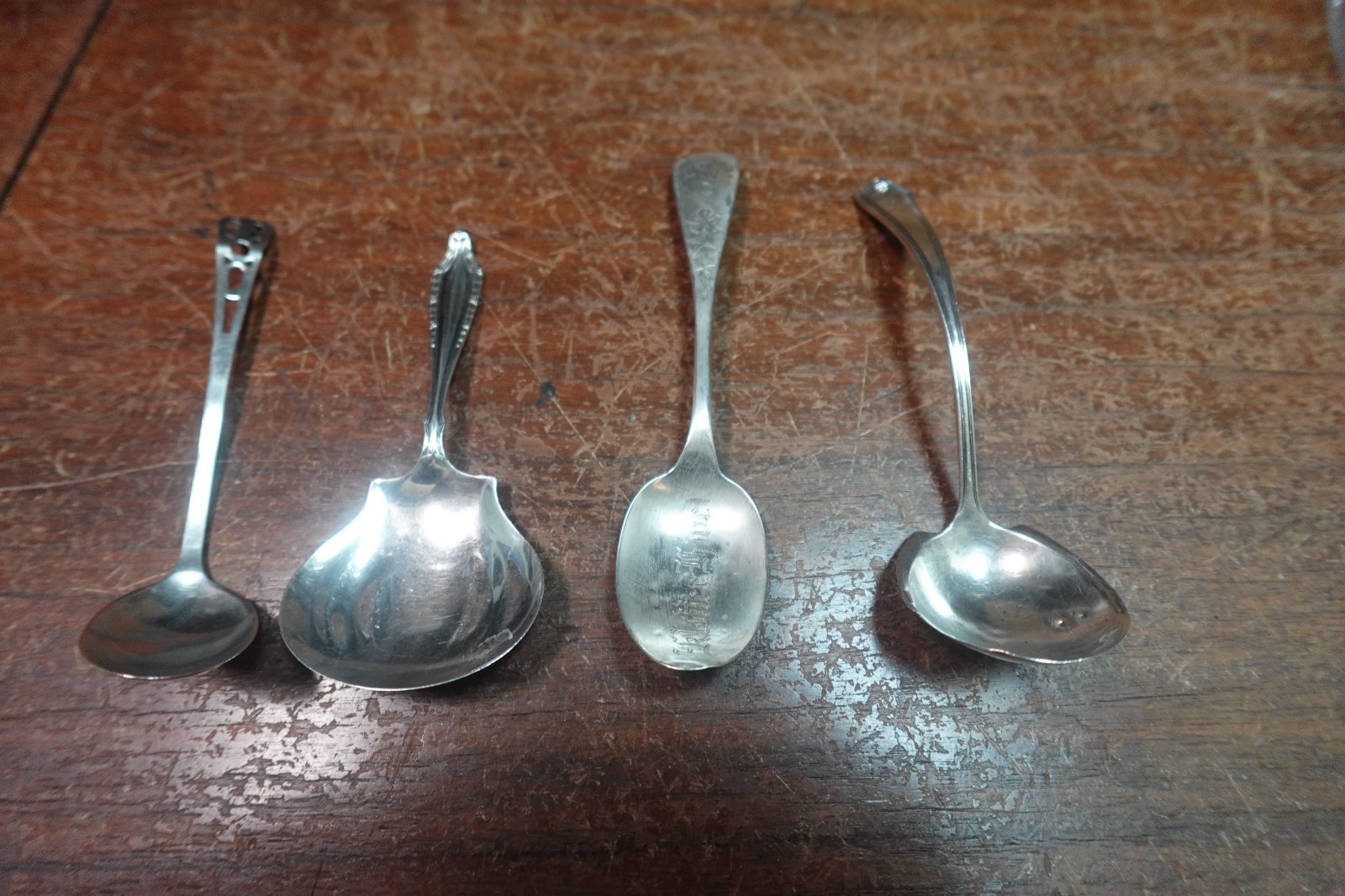VINTAGE Lot Of 4 Sterling Silver Spoons Various Makers & Patterns 2.05 ozt