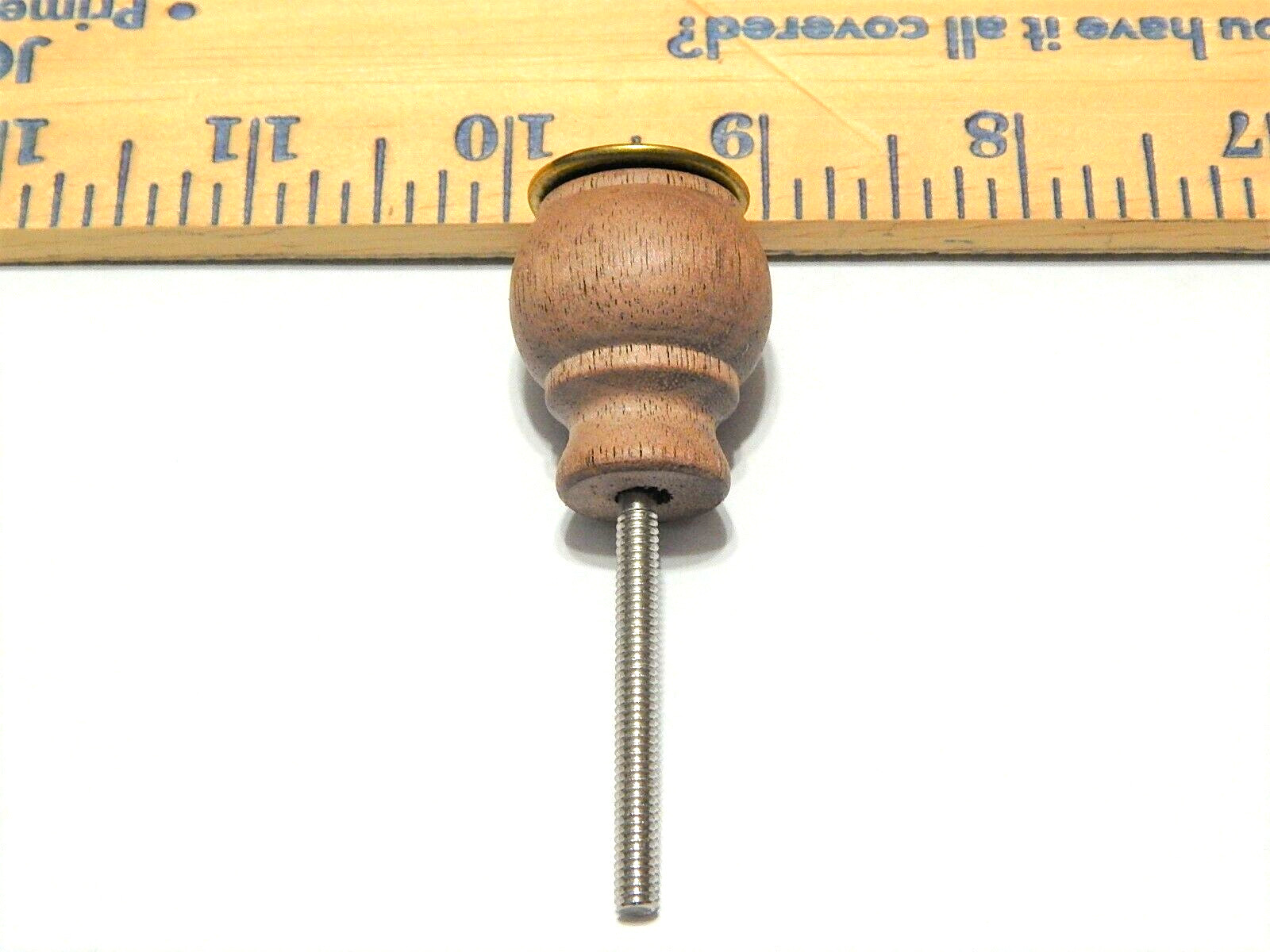Victorian Drawer Pulls Knob Walnut Wood with Satin Finish and Brass Cap
