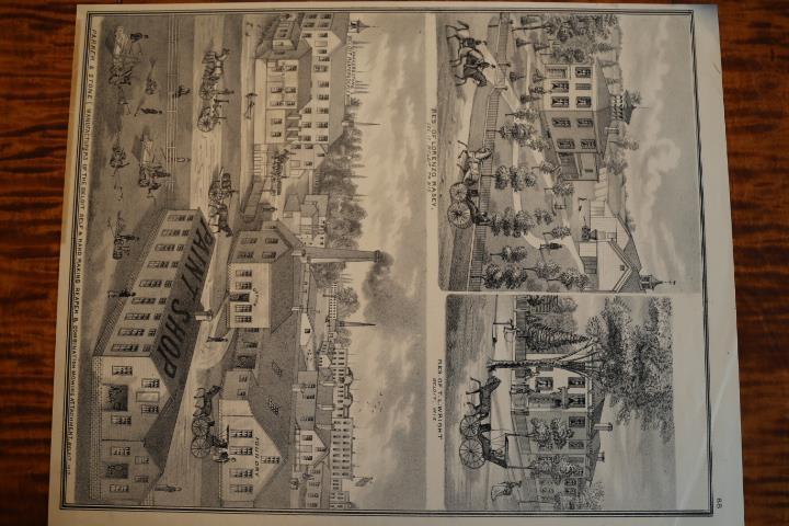 1873 RARE EVERTS, BASKIN & STEWART ENGRAVING-PARKER & STONE-ROCK COUNTY WI