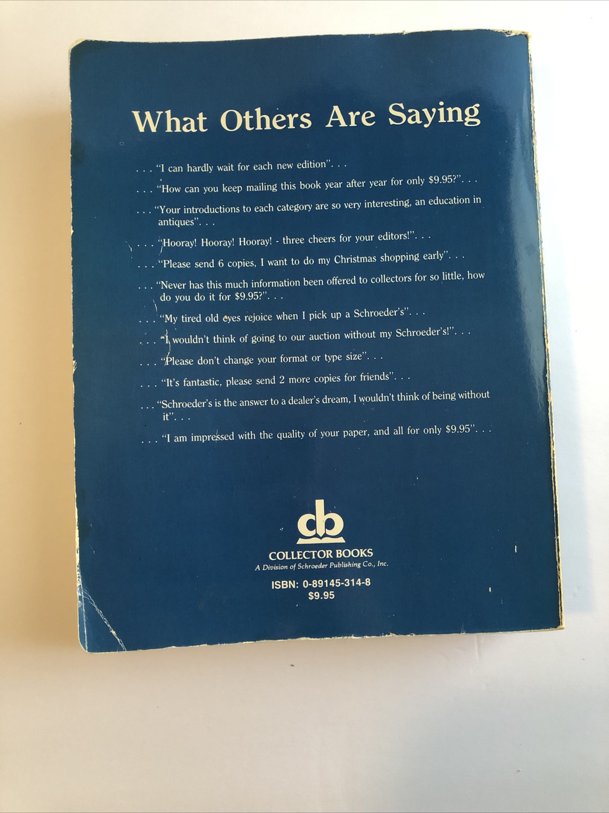 Schroeders Antiques Price Guide Fourth Edition 1986 0891453148