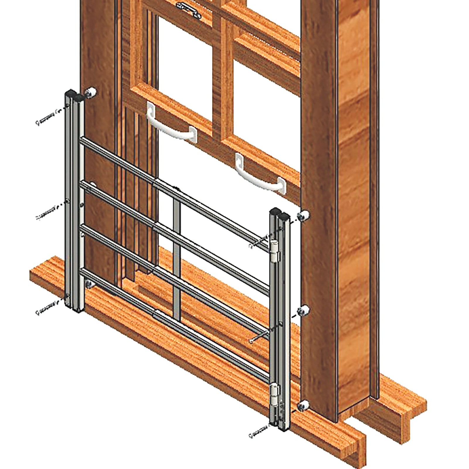 Prime-Line S 4766 Fixed 4-Bar Window Grill for Home Security, Carbon Steel