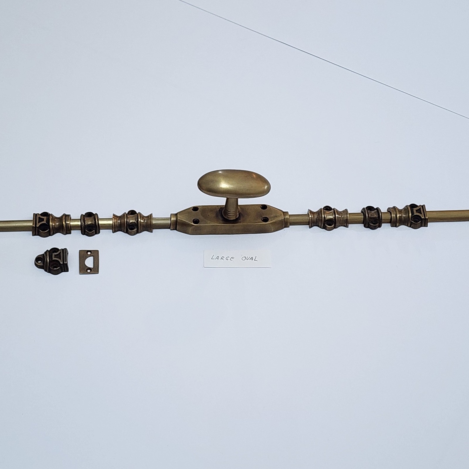 110″ inch LARGE oval knob CREMONE solid brass Heavy slide Bolt espagnolet 280 cm